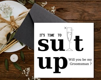 Groomsmen card,bestman card/Groomsmen card funny/suit up card/its time to download/Will You Be My Groomsman, Be My Best Man,best man card