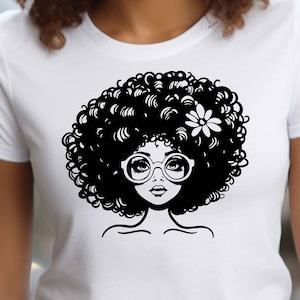 Afro Woman SVG, Afro Girl Svg, Afro Queen Svg, Afro Lady Svg, Curly Hair Svg, For Cricut, For Silhouette, Cut Files Svg, Dxf, Ai, Png, Eps