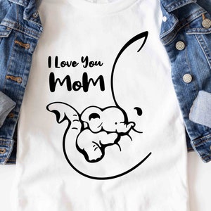 Słoń svg, Dzień Matki Svg, Matki svg, Prezent na Dzień Matki, Dxf, Jpg, Png, Eps, Cricut, Clipart, Warstwowy SVG, Pliki dla Cricut, Sylwetka