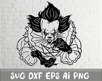 Horror movie svg, Halloween, Svg, Dxf, Ai, Png, Eps, Clown svg, Clipart, Layered, Files for Cricut, Cut files, Silhouette, T Shirt, Horror