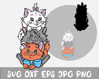 Cats svg, Dxf, Jpg, Png, Eps, Valentines day svg, Cricut svg, Clipart, Layered svg, Files for Cricut, Cut files, Silhouette, Cartoon svg