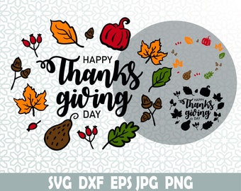 Happy Thanksgiving, Svg, Dxf, Jpg, Png, Eps, Autumn svg, Cricut svg, Clipart, Layered SVG, Files for Cricut, Silhouette, T Shirt