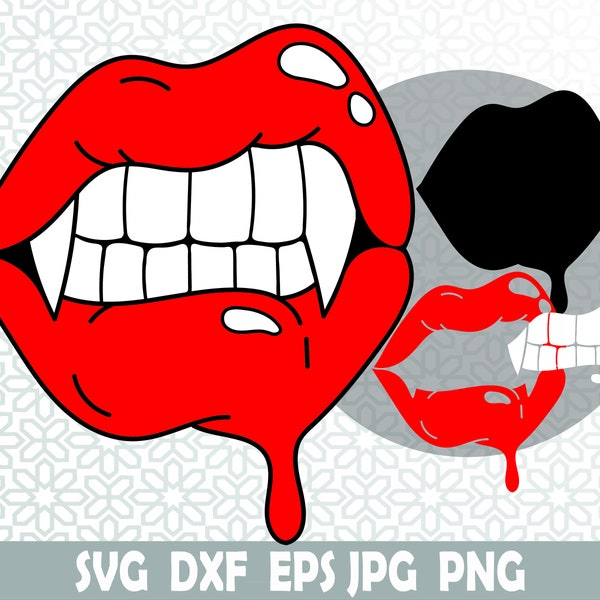 Lips and fangs Svg, Cricut svg, Clipart, Layered SVG, Files for Cricut, Cut files, Silhouette, T Shirt, Horror svg, Dxf, Jpg, Png, Eps