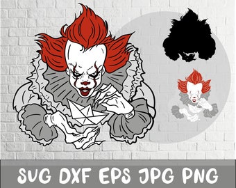Horror movie svg, Halloween, Svg, Dxf, Jpg, Png, Eps, Clown svg, Clipart, Layered, Files for Cricut, Cut files, Silhouette, T Shirt, Horror