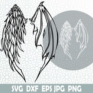 Ange avec aile Svg, impression de famille, Dxf, Ai, Png, Cricut, Clipart, svg en couches, fichiers pour Cricut, couper des fichiers, Silhouette, T Shirt