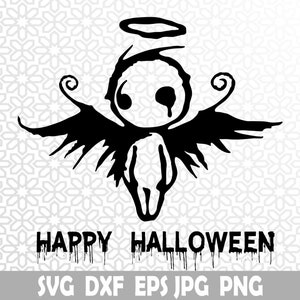 Ángel de Halloween Svg, Dxf, Jpg ,Png, Eps, Cricut, Clipart, SVG en capas, Archivos para Cricut, Cortar archivos, Silueta, Camiseta, Horror