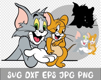 Cartoon SVG, Cricut svg, Clipart, Layered SVG, Files for Cricut, Cut files, Silhouette, T Shirt svg png, birthday svg, cat and mouse