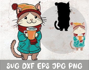 Cat svg, Christmas Svg, Cricut svg, Clipart Svg, Layered svg, Files for Cricut, Cut files, Silhouette, Cartoon Svg, Dxf, Ai, Png, Eps