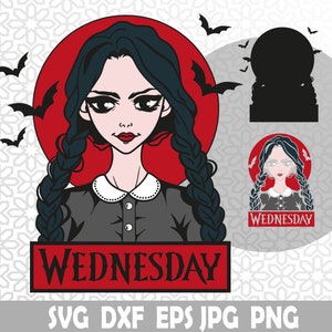 Halloween svg, Pigtail Girl svg, Horror svg, Dxf, Jpg, Png, Eps, Clipart, Layered Svg, Files for Cricut, Cut files, Silhouette, Horror