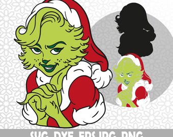 Lady, Santa svg, Christmas svg, Cricut svg, Clipart, Layered svg, Files for Cricut, Cut files, Silhouette, Cartoon Svg, Dxf, Jpg, Png, Eps