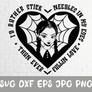 Pigtail Girl svg, Gothic svg, Horror svg, Dxf, Jpg, Png, Eps, Clipart, Layered Svg, Files for Cricut, Cut files, Silhouette, Horror