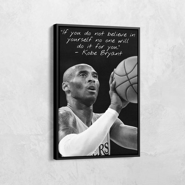 Kobe Bryant Motivation Artwork,Canvas Wall Art,Custom Canvas, Basketball Ready To Hang Canvas Motivational Art, Basketball Lover Gift Canvas