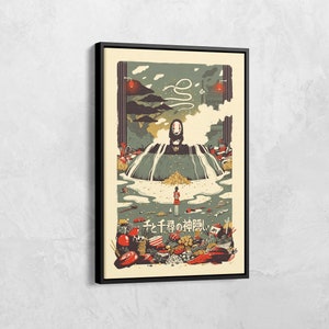 Spirited Away Poster, Studio Ghibli Canvas Poster Wall Art, Japanese Anime Art, Anime Fan Gift, Studio Ghibli Poster, Anime Poster