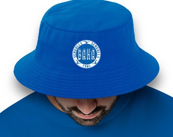 May include: A blue bucket hat with a white embroidered logo that says "Seagulls Baha 1981".
