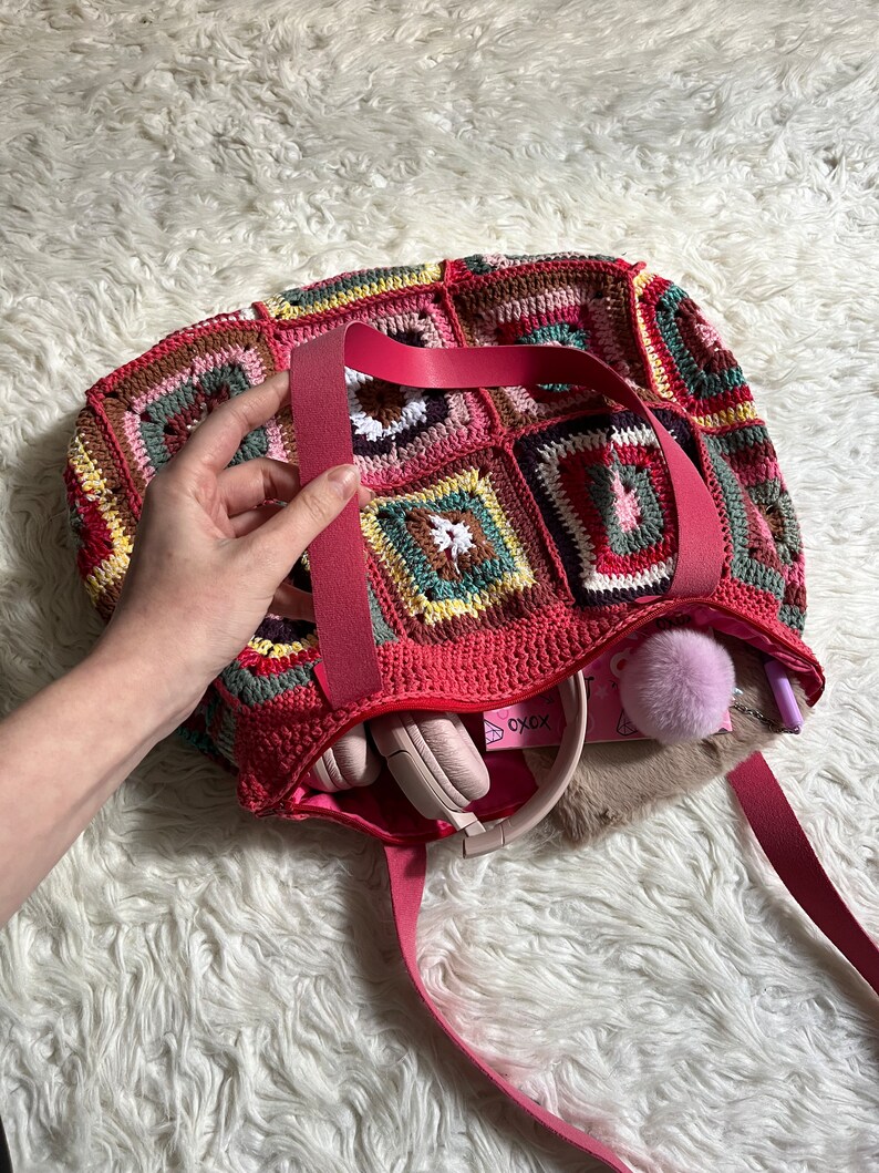 Colorful Crochet Shoulder Bag zdjęcie 4