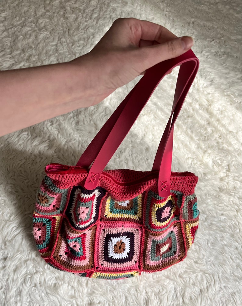 Colorful Crochet Shoulder Bag zdjęcie 5