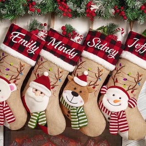 2025 Personalized Family Christmas Stocking,Custom 3D Christmas Stocking,Embroidered Stockings With Name,3D Holiday Stocking,Christmas Decor