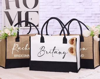 Bolsa de regalo personalizada, bolsas para dama de honor, bolsa de playa, regalos para dama de honor, recuerdo de despedida de soltera, bolsa de yute, regalo para despedida de soltera, bolsa de agradecimiento