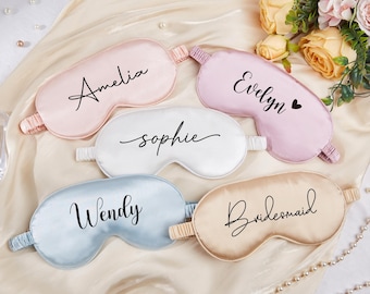 Bridesmaid Gift, Personalized Eye Mask, Sleep Mask,  Silky Satin Mask, Bridal Party Gift, Personalized Wedding Favor, Bachelorette Party