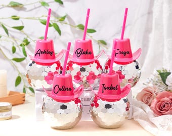 Disco Ball Cups, Last Disco Hen Party Favors, Disco Cowgirl, Disco Ball Tumblers, Bridal Shower Metallic, Bridesmaid Gifts, Party Favors