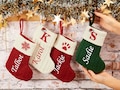 2025 Personalized Mini Christmas Stockings with Names Xmas Decor Dog Paw product logo