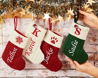 2025 Personalized Mini Christmas Stockings with Names Xmas Decor Dog Paw