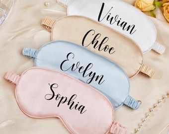 Custom Bridesmaid Sleep Mask, Personalized Name Satin Eye Mask, Satin Silk Eye Mask, Bridal Party Gift, Bridesmaid Gift, Bachelorette Party