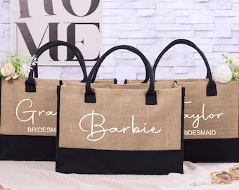 Bolsa de regalo personalizada, bolsas para dama de honor, bolsa de playa, regalos para dama de honor, recuerdo de despedida de soltera, bolsa de yute, regalo para despedida de soltera, bolsa de agradecimiento