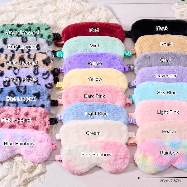 Personalized Plush Eye Mask Custom Sleep Mask Colorful Eye Mask Spa Party Favor Bachelorette Party Gift Flower Girl Gift Bridesmaid Proposal