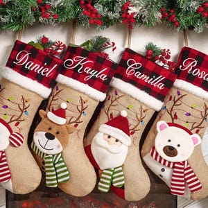 2025 Personalized Family Christmas Stocking,Custom 3D Christmas Stocking,Embroidered Stockings With Name,3D Holiday Stocking,Christmas Decor