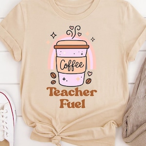 Teacher Fuel Coffee Cup PNG | Cute Teacher Life Coffee Clipart | Back to School Digital Download for Sublimation, T-Shirts, Mugs, Tote Bags