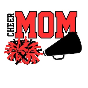 black and red Cheer Mom png