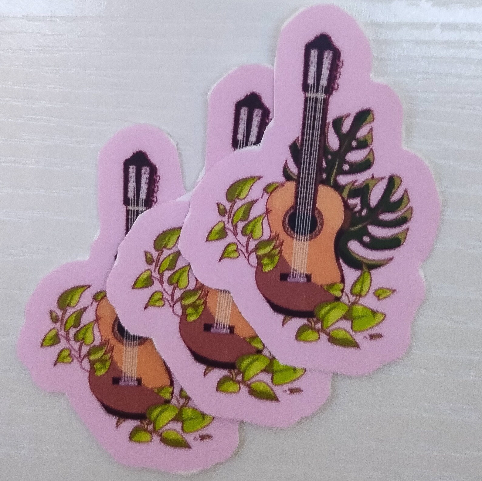 Nylon String Guitar Sticker 1 Matte Sticker Guitar and Plants Vinyl ...
