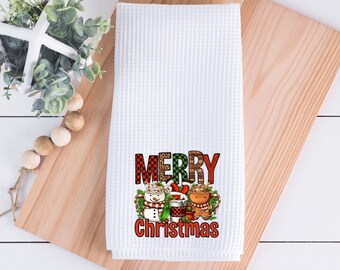 Artoid Mode Christmas Kitchen Towels - Set Of 2, Hot Coco & Gingerbread Design, 18x26 Inch Absorbent Dish Towels - View #5