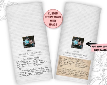 Personalized Handwritten Recipe Tea Towel: Photo Image Gift
