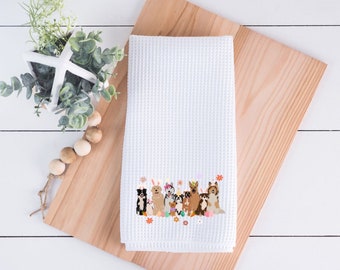 Easter Dogs Kitchen Towel, Happy Easter Decor, Dog Lover, Pet Lover Decor, Dog Kitchen Towel