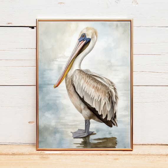 Pelican Print, Ocean Print, Coastal Decor, Beach Painting, Beach House Decor, Ocean Lover Gifts, Unframed