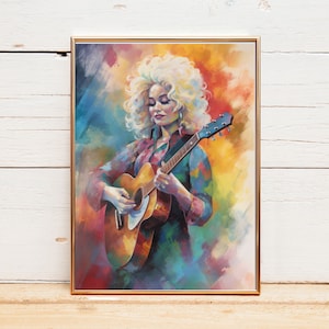 Rainbow Dolly, Doll Parton, Girly Western Wall Art, Country Decor, Cowgirl Decor, Western Home Decor, Unframed