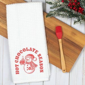 Santa Fuel Christmas Kitchen Towel, Hot Cocoa, Christmas Kitchen Decor, Tea Towel, Dish Towel, Holiday Decor, Christmas Tree Decor