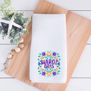 Mardi Gras Kitchen Towel, Mardi Gras Home Decor, Louisiana Gifts, Nola Kitchen Decor, Tea Towel