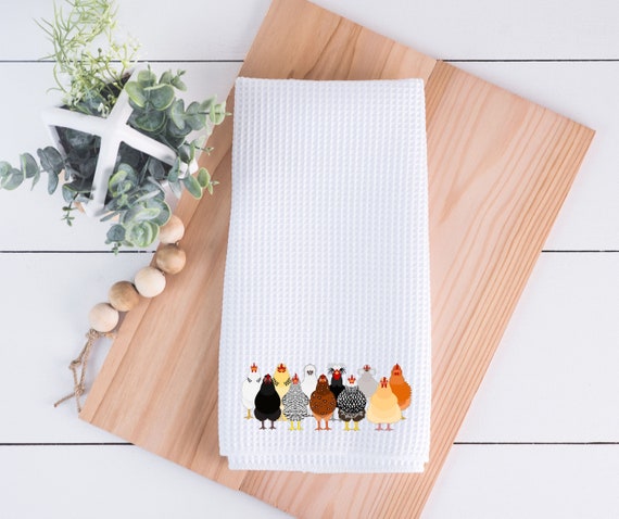 Chickens Kitchen Towel, Funny Chicken, Chicken Lover Gift, Kitchen Decor, Farm Animals, Tea Towel