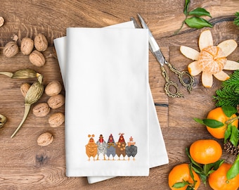 Thanksgiving Chickens Towel, Funny Chickens, Fall Kitchen Towels, Fall Decor, Chicken Decor, Gift For Mom, Gift For Grandma