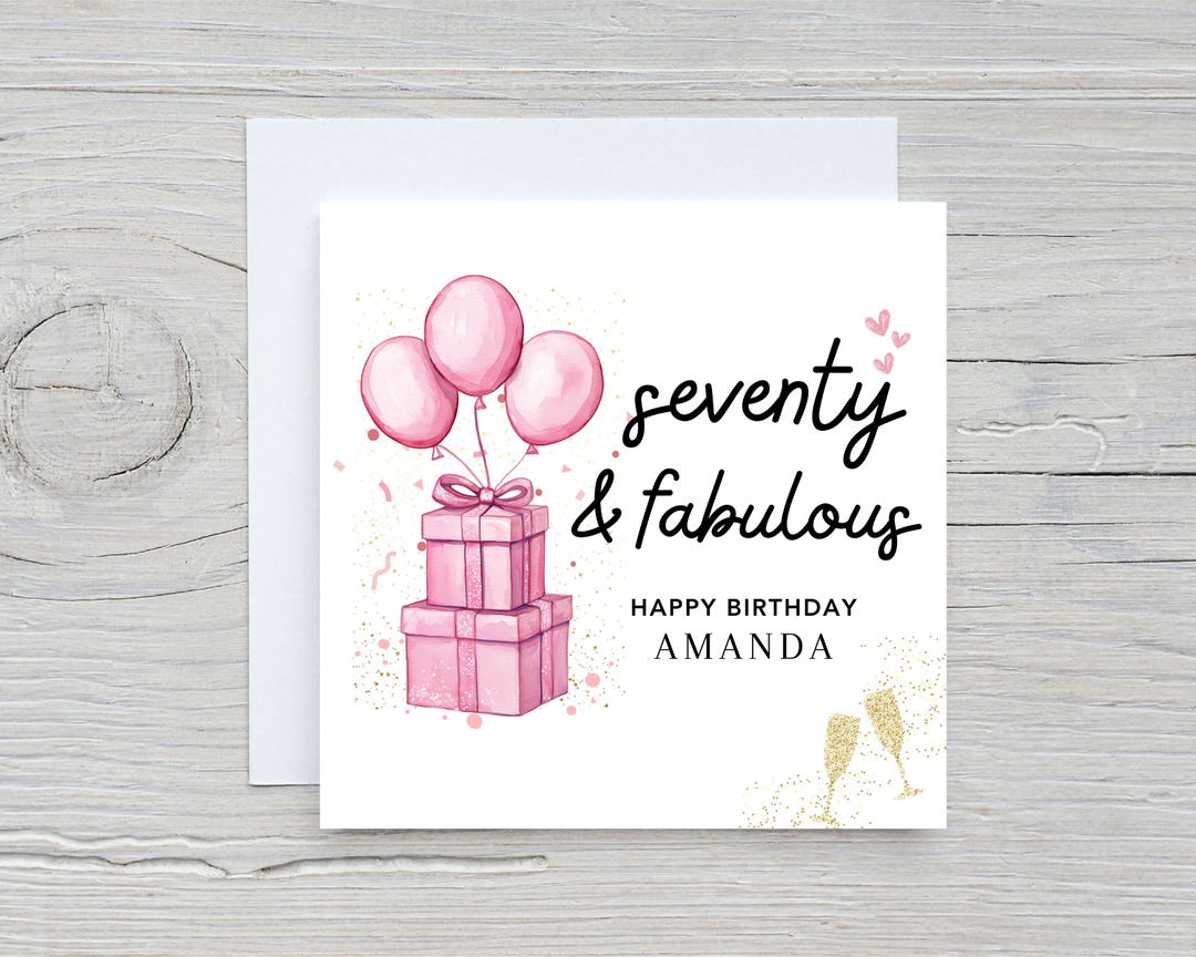 Personalized 70th Birthday Card for Her, Mom 70th Birthday Card, 70 and ...
