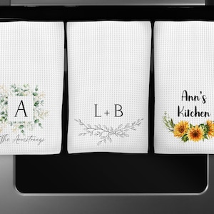 Custom Kitchen Dish Towel, Personalized Tea Towels, Custom Kitchen Décor, Housewarming Gift, Gift For Mom, Mom Kitchen Towel, Grandma Gift