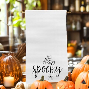 Halloween Kitchen Towel, Spooky Spider Web Towel, Halloween Decor, Fall Decor, Funny Halloween