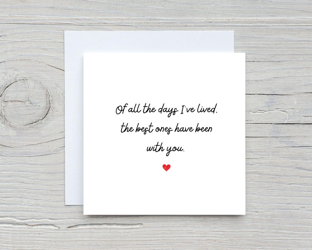 Simple Anniversary Love Card for Wife or Husband, Romantic Love Card ...