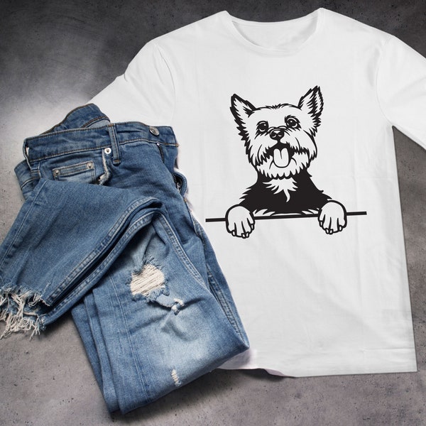 Yorkie Cute Dog Breed T Shirt Gift Graphic Tee Style Men's Women's Clothing Tops