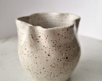 Speckled organic vase. Handmade ceramic.