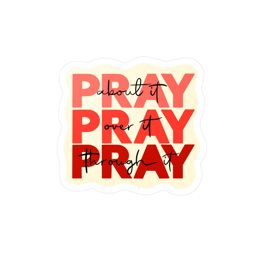 Hand-drawn Pray Sticker - Etsy