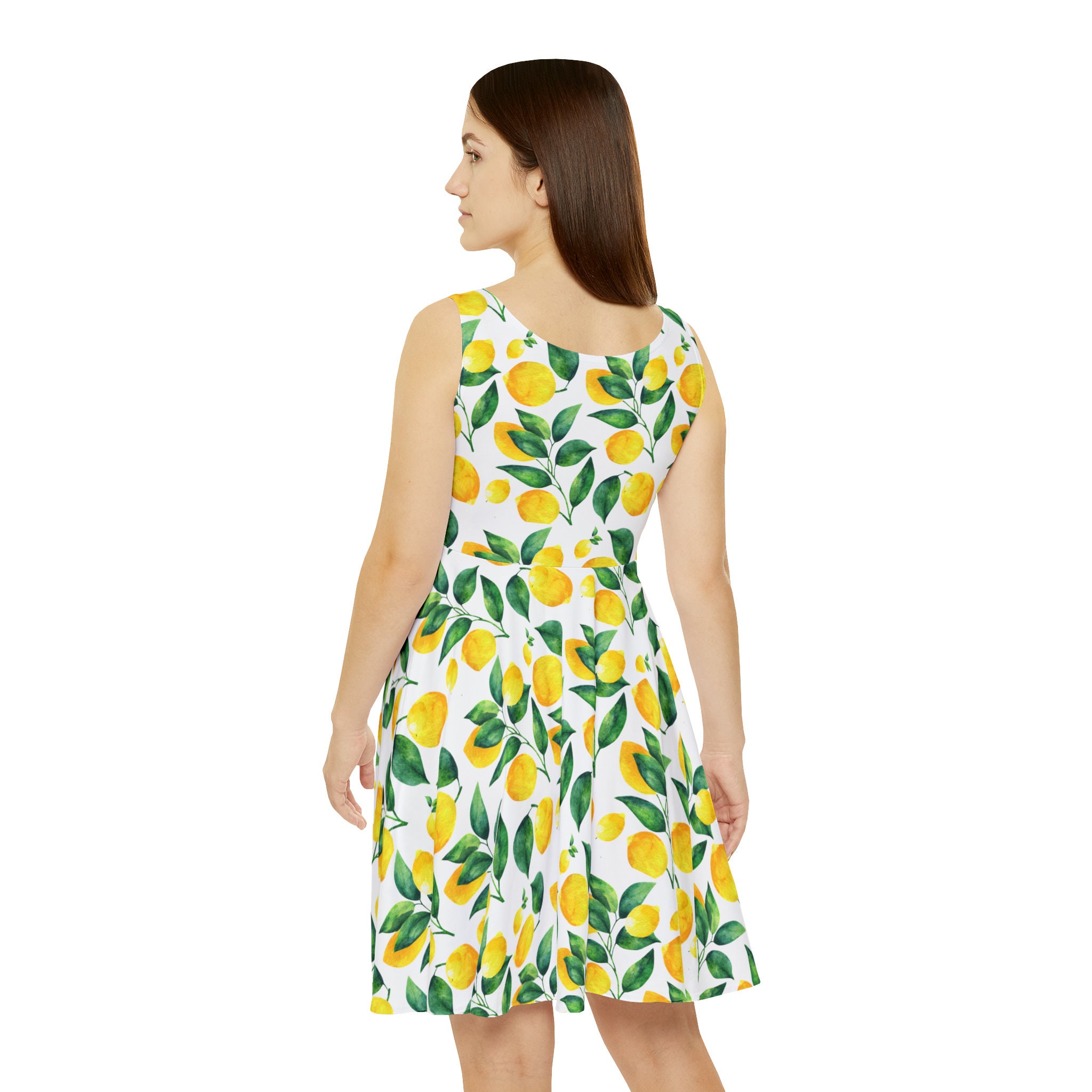 Citrus Chic Lemon Print Dress Effortlessly Stylish Etsy